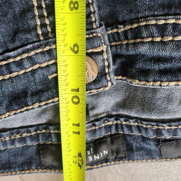 Nine West Womens Jeans 12/31 Dark Wash Denim Embroidered Back Pocket Straight Le - Picture 8 of 8